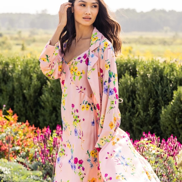 Petite Plume Mulberry Silk Long Robe M - Picture 1 of 4